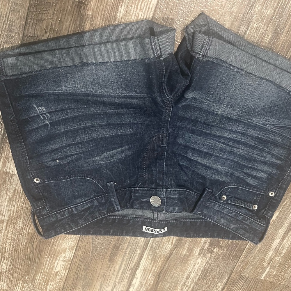 Express Dark Blue Jean Shorts
